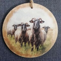 Wooden Hanging Decoration.  Sheep