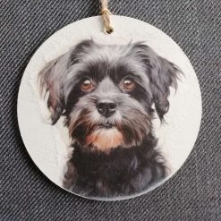 Wooden Hanging Decoration.  Dog/Shih Tzu