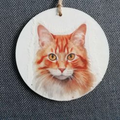 Wooden Hanging Decoration.  Cat