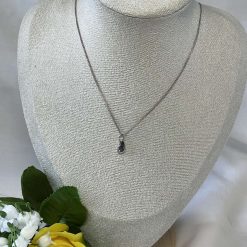 Citrine Heart Charm Necklace Gold