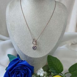 Citrine Heart Charm Necklace Gold