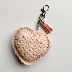 Keyring/Bag Charm Crochet 3D Puffy Heart