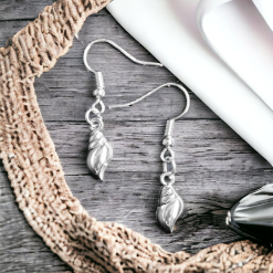 A Beautiful Pair of Silver Seashell Drop Earrings 2 A Beautiful Pair of Silver Seashell Drop Earrings 2