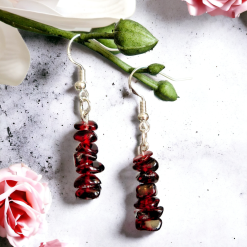 A Beautiful Pair of Almandine Garnet Dangle Silver Hook Earrings 6 A Beautiful Pair of Almandine Garnet Dangle Silver Hook Earrings 6
