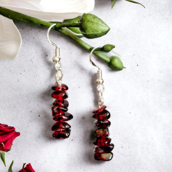 A Beautiful Pair of Almandine Garnet Dangle Silver Hook Earrings 5 A Beautiful Pair of Almandine Garnet Dangle Silver Hook Earrings 5