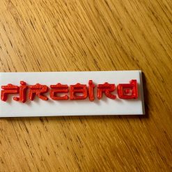 FireBird Text Plaque Plate, White and Red