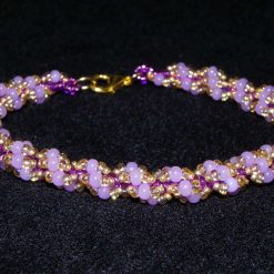 Purple and Gold Spiral Rope Bracelet
