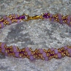 Purple and Gold Spiral Rope Bracelet 5