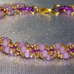 Purple and Gold Spiral Rope Bracelet 4
