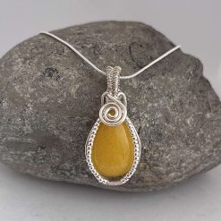 Yellow Jade Wrapped Necklace