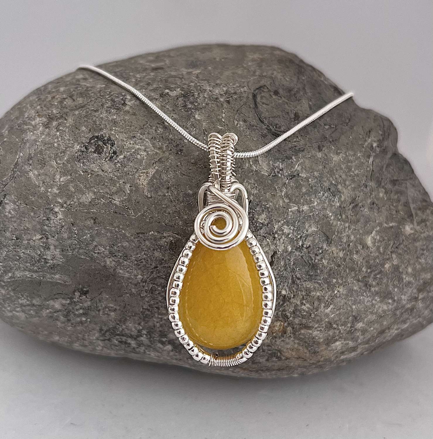 Yellow Jade Wrapped Necklace Yellow Jade Wrapped Necklace