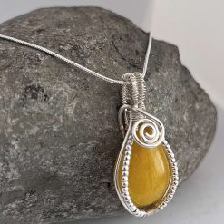 Yellow Jade Wrapped Necklace 2 Yellow Jade Wrapped Necklace 2