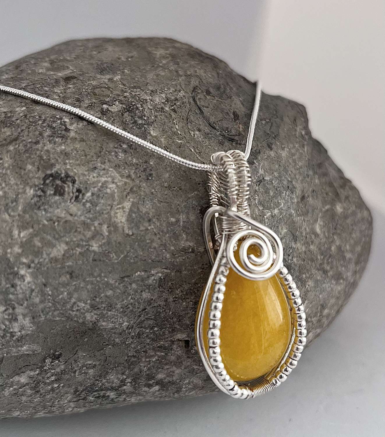 Yellow Jade Wrapped Necklace Yellow Jade Wrapped Necklace