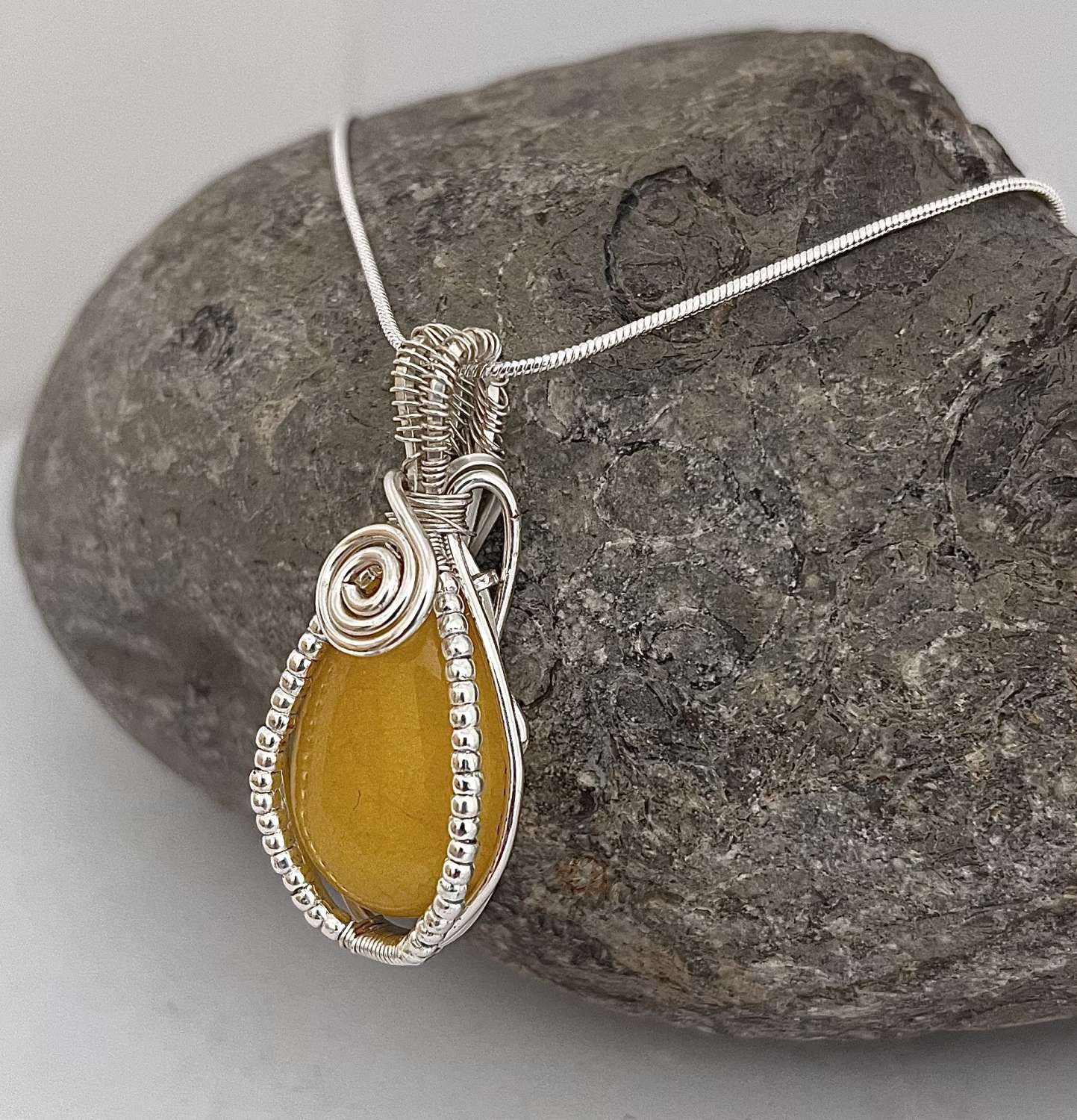 Yellow Jade Wrapped Necklace Yellow Jade Wrapped Necklace