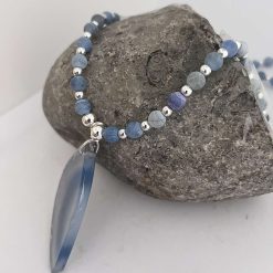 Long Blue Agate Necklace 5 Long Blue Agate Necklace 5