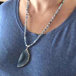 Long Blue Agate Necklace 2 Long Blue Agate Necklace 2