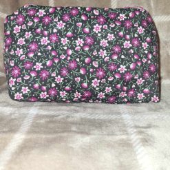 HANDMADE MAKE UP BAG, ZIP POUCH Psychedelic Coral Fabric 18cm X 12cm X 8cm