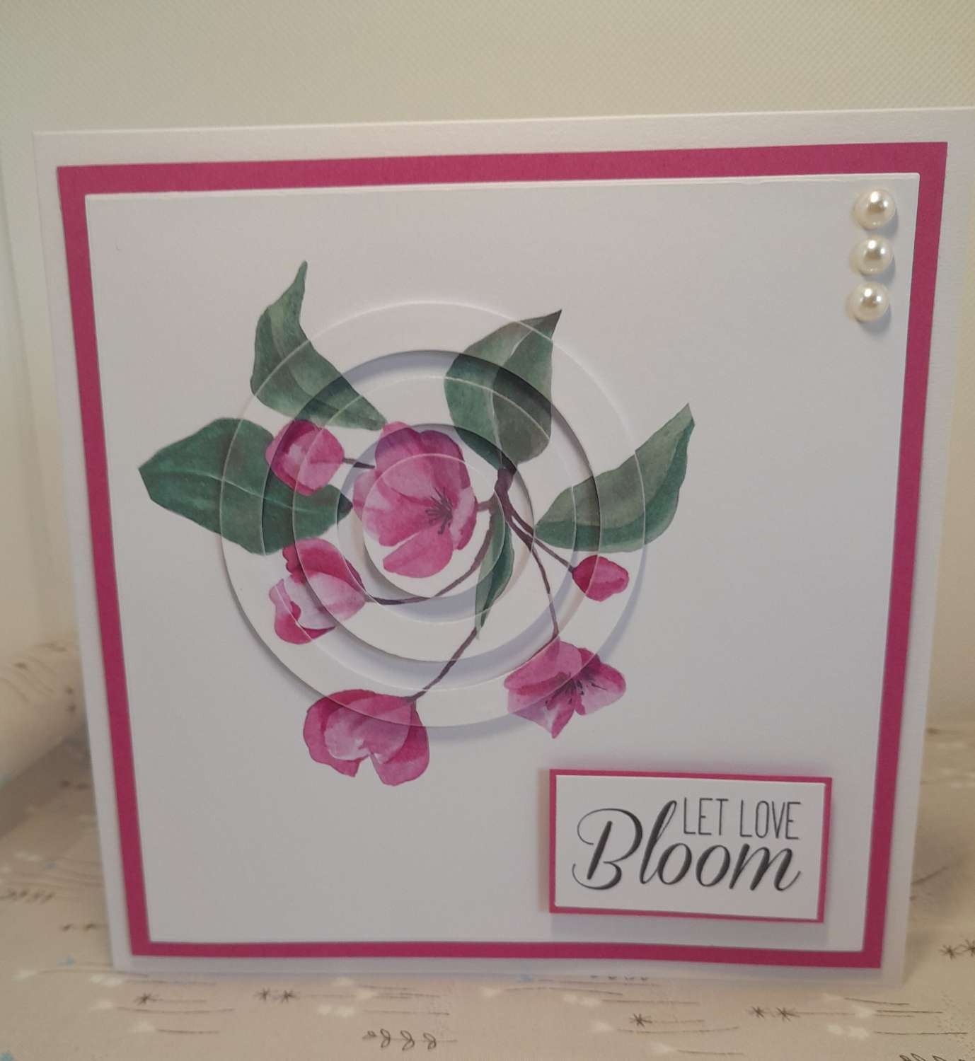 Cherry blossom "LET LOVE Bloom" anniversary card - PPC005 Cherry blossom "LET LOVE Bloom" anniversary card - PPC005