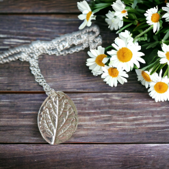 Mint Leaf Silver Pendant Necklace
