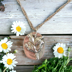 Nature Inspired fine silver lavender pendant necklace