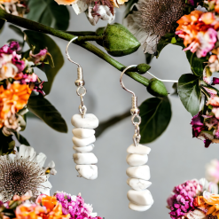 A Beautiful Pair of Magnesite Gemstone Dangle Silver Hook Earrings 5