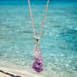 A Beautiful Amethyst Gemstone Pendant Silver Necklace 5