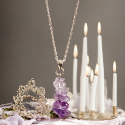 A Beautiful Amethyst Gemstone Pendant Silver Necklace 3
