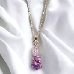 A Beautiful Amethyst Gemstone Pendant Silver Necklace 1