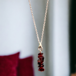 A Beautiful Almandine Garnet Gemstone Pendant Silver Necklace 2