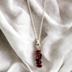 A Beautiful Almandine Garnet Gemstone Pendant Silver Necklace 4