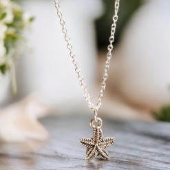 A Beautiful Sterling Silver Starfish Pendant Necklace