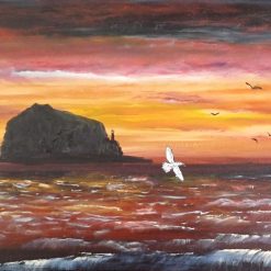 Sunset, Ailsa Craig, west coast of Scotland