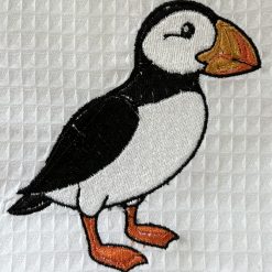 Personalised Embroidered Tea Towel Puffin Design 2 Personalised Embroidered Tea Towel Puffin Design 2