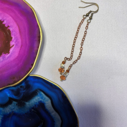 Amber Crystal Chain Drop Earrings