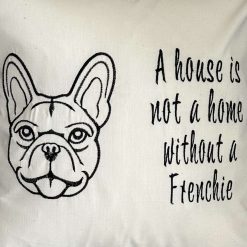 Embroidered Frenchie Cushion