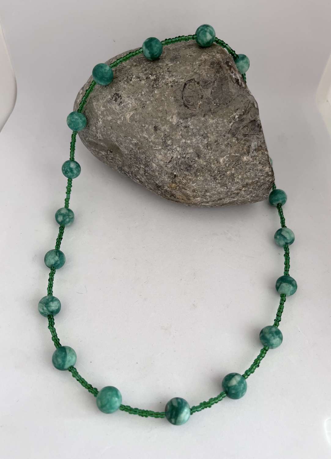 Green Agate Long Necklace Green Agate Long Necklace