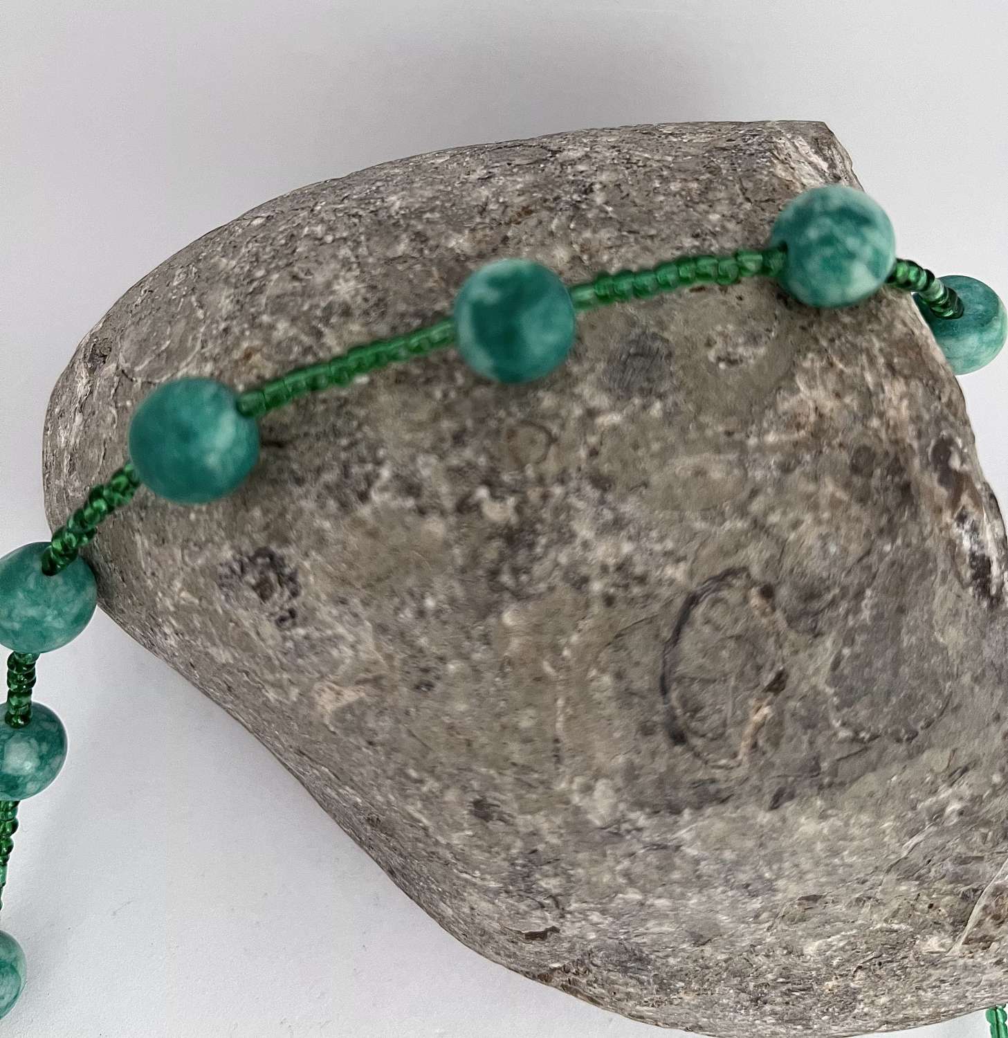 Green Agate Long Necklace Green Agate Long Necklace