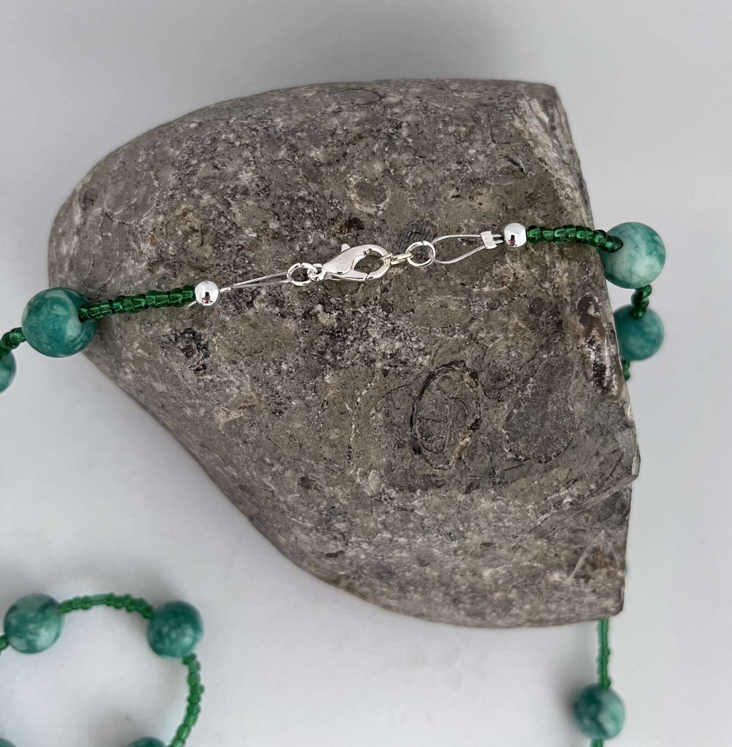 Green Agate Long Necklace Green Agate Long Necklace