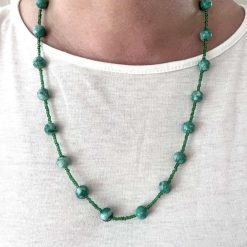 Green Agate Long Necklace