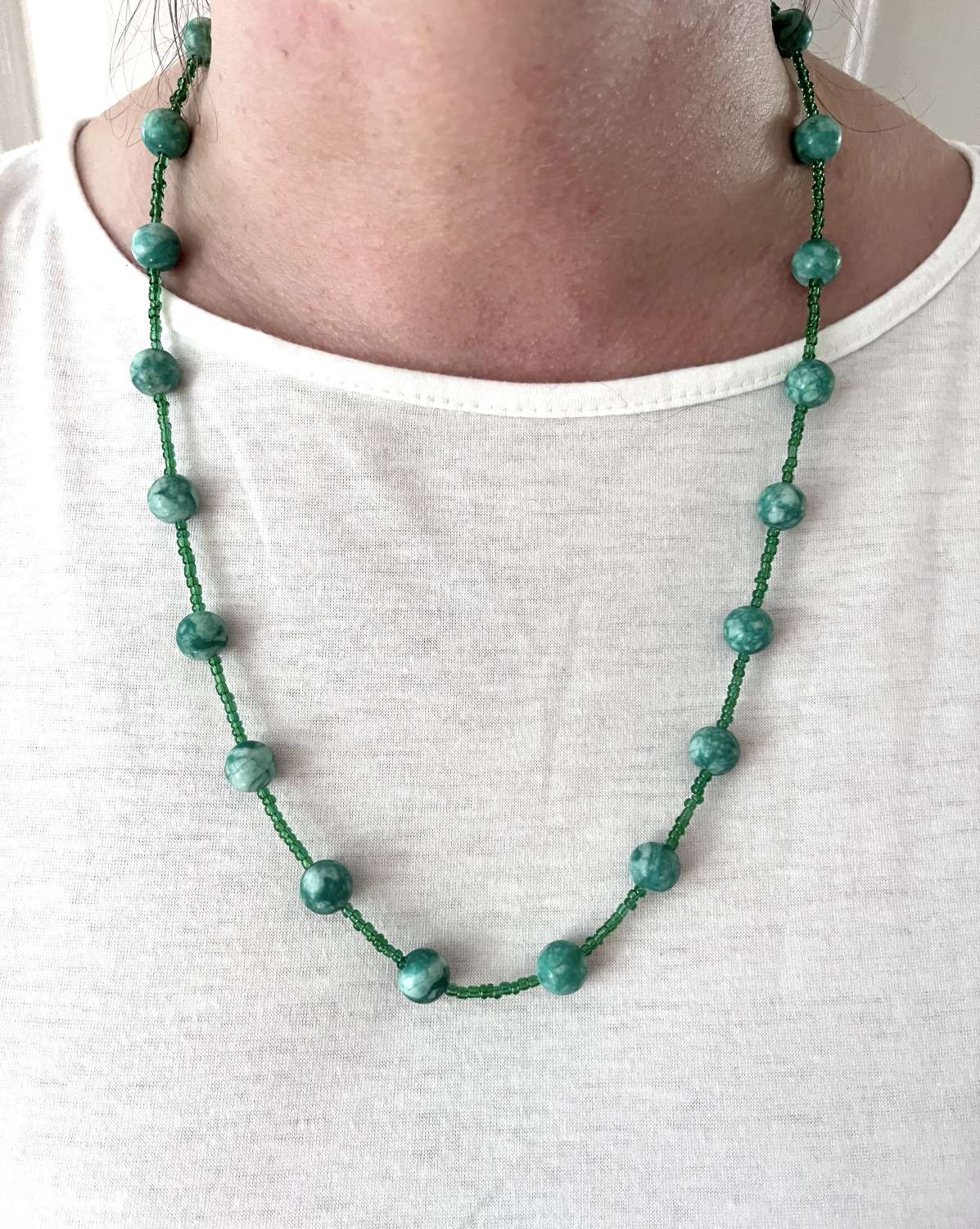 Green Agate Long Necklace Green Agate Long Necklace