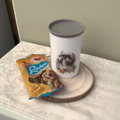 HANDMADE DECOUPAGED GLASS DOG TREAT JAR SHIH TZU DESIGN 2 HANDMADE DECOUPAGED GLASS DOG TREAT JAR SHIH TZU DESIGN 2