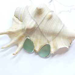 Ocean Sea Glass Silver Necklace