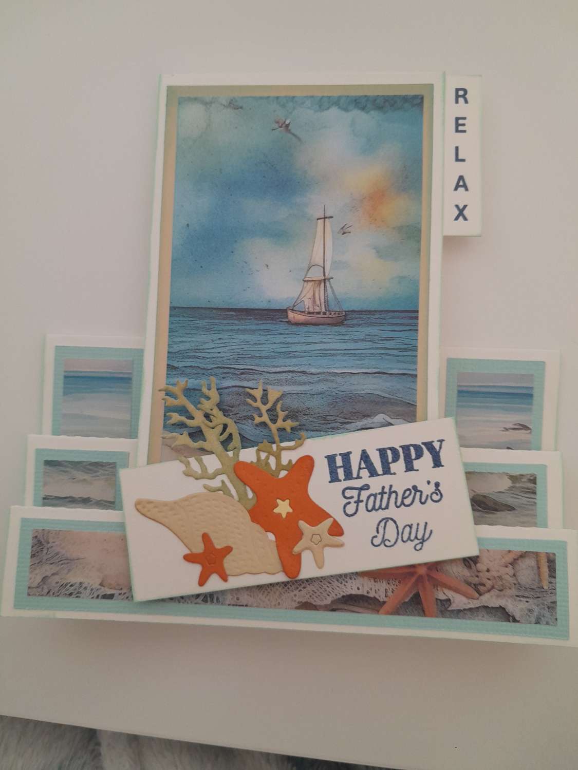 Stepper design Father's Day card - "RELAX" by the sea - PPC034 Stepper design Father's Day card - "RELAX" by the sea - PPC034