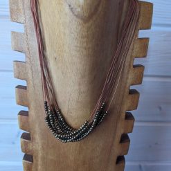 Sliding bronze bead necklace