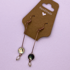 Paua Shell & Pearl Drop Earrings