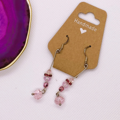 Pink Crystal Drop Earrings