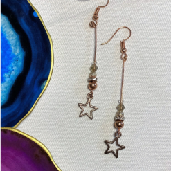 Rose Gold Star Drop Earrings