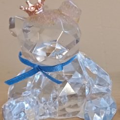Handmade Clear Resin with bubble beads Geometric sitting Teddy Bear Keepsake