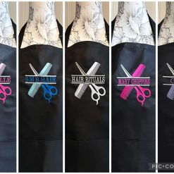 Personalised Embroidered Hairdresser Apron Name In Design