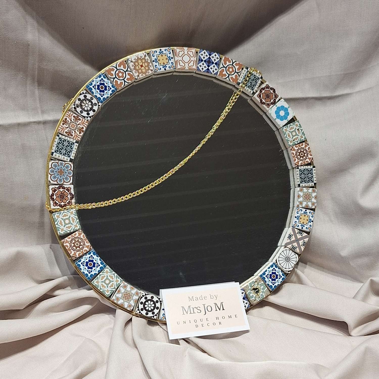 Mirror - gold and mosaic tiles Mirror - gold and mosaic tiles